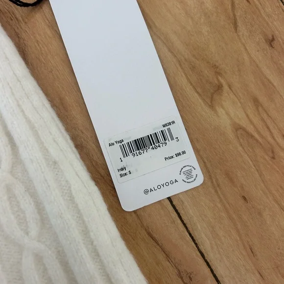 ALO Yoga Cream Ribbed Mini Pencil Skirt - Picture 2 of 4